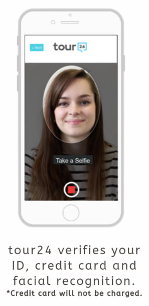 Animated phone for tour24 app selfie verification page